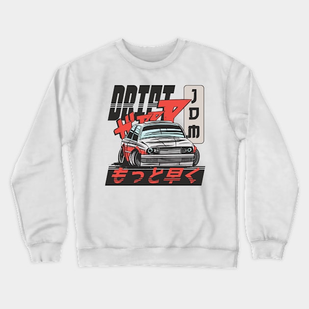 JDM Drifting Car Drift Japanese Racing Sport Fans Crewneck Sweatshirt by USProudness